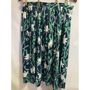 VTG Pendleton W Sz L Skirt Country Sophisticates Pleated Floral Spring Preppy